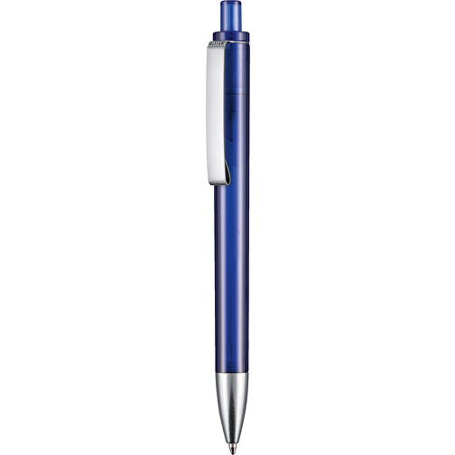 Kugelschreiber EXOS TRANSPARENT , Ritter-Pen, royal-blau, ABS-Kunststoff, 14,00cm (Länge), Bild 1