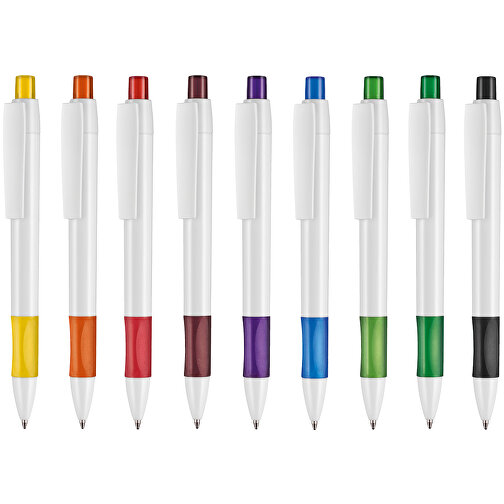 Kugelschreiber Cetus , Ritter-Pen, sonnenblumen-gelb/weiß, ABS-Kunststoff, 14,20cm (Länge), Bild 4