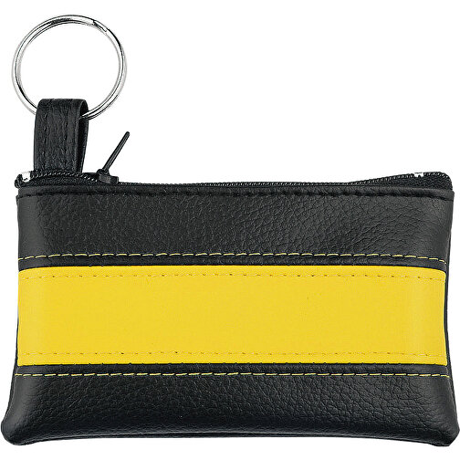 CreativDesign Schlüsseltasche 'LookPlus' Schwarz/gelb , schwarz / gelb, PU, 11,70cm x 7,50cm (Länge x Breite), Bild 1