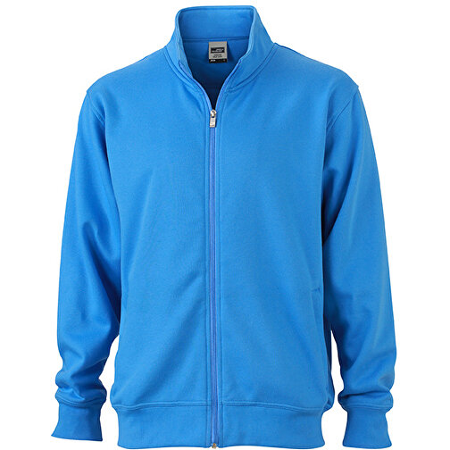 Workwear Sweat Jacket , James Nicholson, aqua, 70% Baumwolle, 30% Polyester, 4XL, , Bild 1