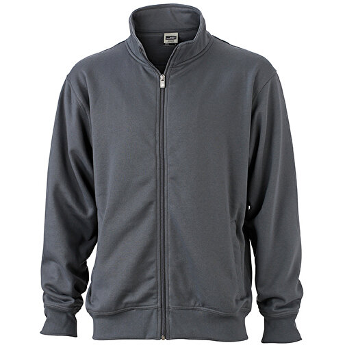 Workwear Sweat Jacket , James Nicholson, carbon, 70% Baumwolle, 30% Polyester, S, , Bild 1
