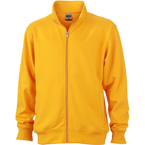 Workwear Sweat Jacket , James Nicholson, gold-gelb, 70% Baumwolle, 30% Polyester, S, , Bild 1