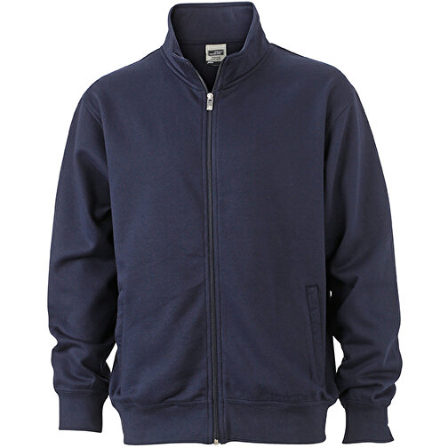 Workwear Sweat Jacket , James Nicholson, navy, 70% Baumwolle, 30% Polyester, 4XL, , Bild 1