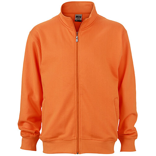 Workwear Sweat Jacket , James Nicholson, orange, 70% Baumwolle, 30% Polyester, 4XL, , Bild 1