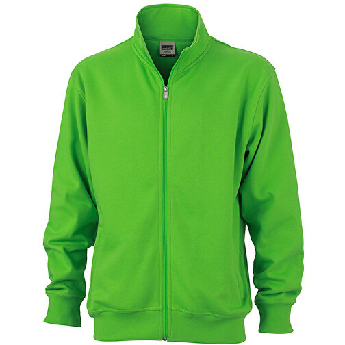 Workwear Sweat Jacket , James Nicholson, lime-grün, 70% Baumwolle, 30% Polyester, XXL, , Bild 1