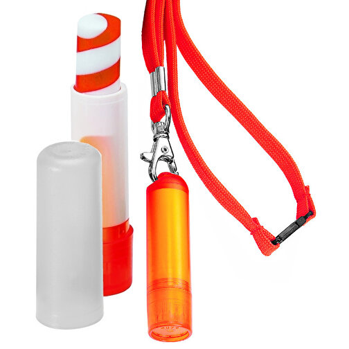 VitaLip® 'Twister' Freestyle Mit Lanyard , orange/weiß/orange gefrostet, PS, 6,30cm (Höhe), Bild 1