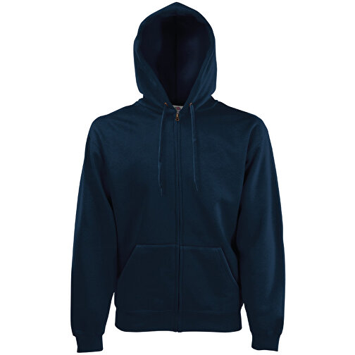 New Hooded Sweat Jacket , Fruit of the Loom, deep navy, 80 % Baumwolle, 20 % Polyester, L, , Bild 1