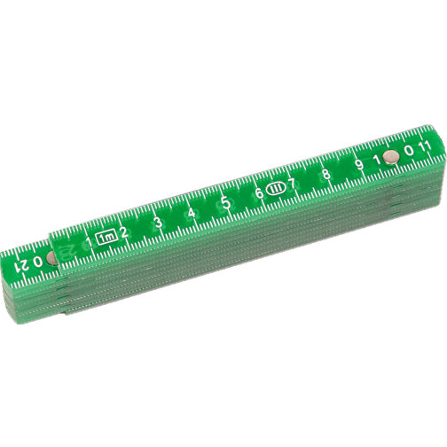 Massstab Aus Kunststoff 1 M , grün, PVC-Kunststoff, 13,00cm x 1,30cm x 3,00cm (Länge x Höhe x Breite), Bild 1