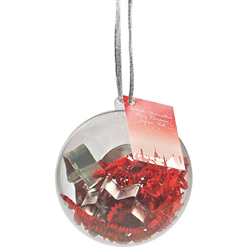 Weihnachtskugel Backförmchen , rot, Kunststoff, Papier, Weißblech, Stoff, , Bild 1