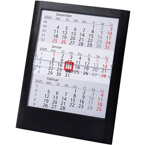Tischkalender 'Standard' , schwarz, PS, 0,60cm x 12,00cm x 16,00cm (Länge x Höhe x Breite), Bild 1