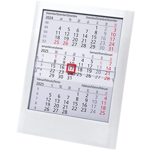 Tischkalender 'Standard' , weiss, PS, 0,60cm x 12,00cm x 16,00cm (Länge x Höhe x Breite), Bild 1