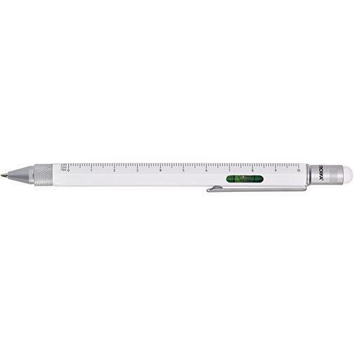 TROIKA Multitasking-Kugelschreiber CONSTRUCTION , Troika, silberfarben, weiss, Messing, 15,00cm x 1,30cm x 1,10cm (Länge x Höhe x Breite), Bild 3