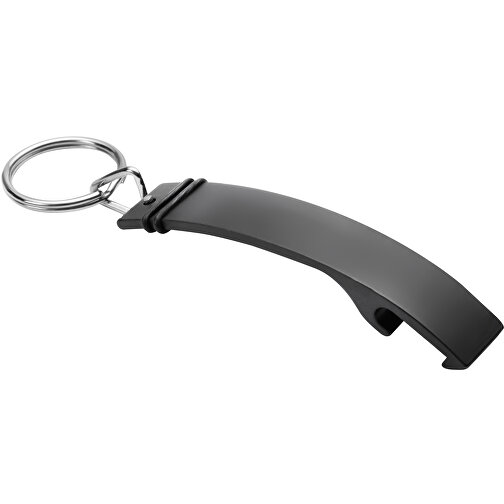 Schlüsselanhänger Mit Flaschenöffner RE98-CATHARGO , Re98, schwarz, Aluminium, 10,80cm x 1,40cm x 2,50cm (Länge x Höhe x Breite), Bild 1