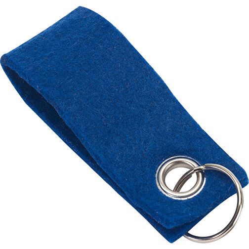 Schlüsselanhänger FELT , blau, Polyester, 9,00cm x 0,70cm x 3,50cm (Länge x Höhe x Breite), Bild 1