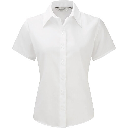 Bügelfreie Damen-Bluse Kurzarm , Russell, weiß, 100 % Baumwolle, S, , Bild 1