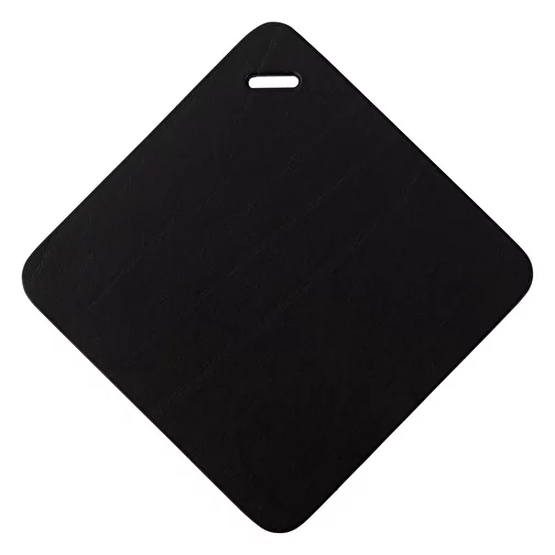 Étiquette à bagage - cuir 100 x 100 mm, noir, Image 2