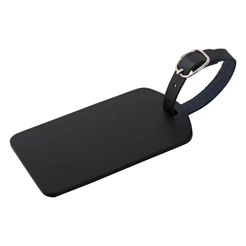Étiquette à bagage - cuir 110 x 65 mm, noir, Image 1