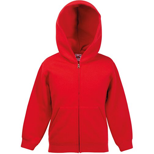 Kids Premium Hooded Sweat Jacket , Fruit of the Loom, rot, 70 % Baumwolle, 30 % Polyester, 128, , Bild 1
