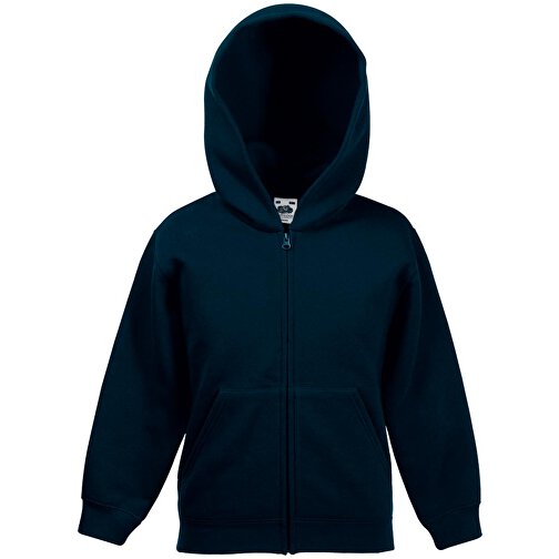 Kids Premium Hooded Sweat Jacket , Fruit of the Loom, deep navy, 70 % Baumwolle / 30 % Polyester, 116, , Bild 1