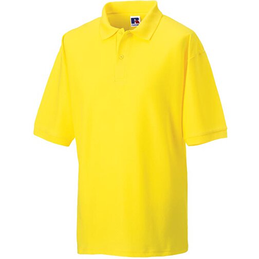 Klassisches Polo Aus Mischgewebe , Russell, gelb, 65% Polyester, 35% Baumwolle, L, , Bild 1