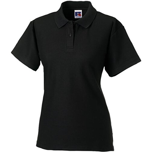 Ladies Polo , Russell, schwarz, 65% Polyester, 35% Baumwolle, M, , Bild 1