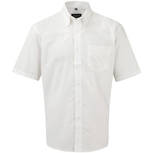Kurzärmliges Oxford-Hemd , Russell, weiß, 70 % Baumwolle / 30 % Polyester, 6XL, , Bild 1