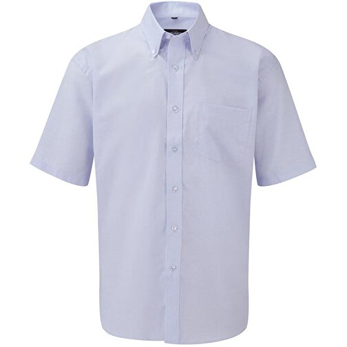 Kurzärmliges Oxford-Hemd , Russell, oxfordblau, 70 % Baumwolle / 30 % Polyester, L, , Bild 1