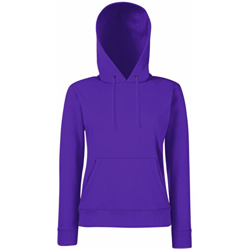 Lady-Fit Hooded Sweat , Fruit of the Loom, violett, 80 % Baumwolle / 20 % Polyester, S, , Bild 1