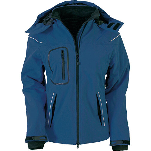 Ladies´ Winter Softshell Jacket , James Nicholson, navy, Aussenmaterial: 95 % Polyester, 5 % Elastan, Futter und Wattierung: 100 % Polyester, S, , Bild 1