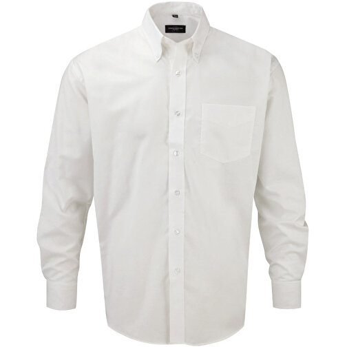 Langärmliges Oxford-Hemd , Russell, weiss, 70 % Baumwolle / 30 % Polyester, 5XL, , Bild 1