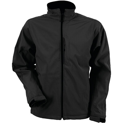Men´s Softshell Jacket , James Nicholson, schwarz, 95 % Polyester, 5 % Elastan, S, , Bild 1