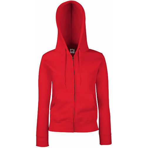New Lady-Fit Hooded Sweat Jacket , Fruit of the Loom, rot, 80 % Baumwolle, 20 % Polyester, XS, , Bild 1