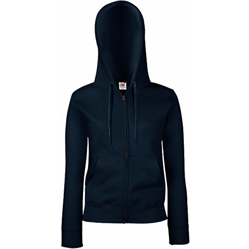 New Lady-Fit Hooded Sweat Jacket , Fruit of the Loom, deep navy, 80 % Baumwolle, 20 % Polyester, L, , Bild 1