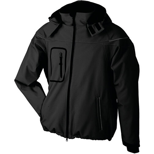 Men´s Winter Softshell Jacket , James Nicholson, schwarz, Außenmaterial: 95 % Polyester, 5 % Elastan, Futter und Wattierung: 100 % Polyester, L, , Bild 1