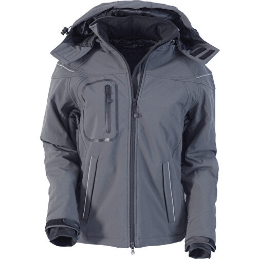 Ladies´ Winter Softshell Jacket , James Nicholson, carbon, Außenmaterial: 95 % Polyester, 5 % Elastan, Futter und Wattierung: 100 % Polyester, L, , Bild 1