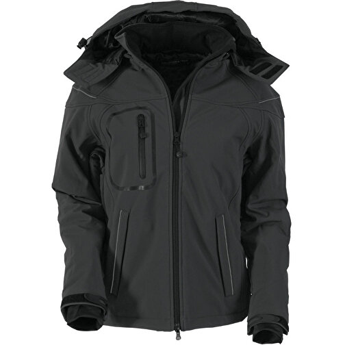 Ladies´ Winter Softshell Jacket , James Nicholson, schwarz, Aussenmaterial: 95 % Polyester, 5 % Elastan, Futter und Wattierung: 100 % Polyester, M, , Bild 1