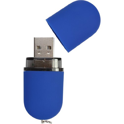 USB-Stick ROUND 1GB , Promo Effects MB , blau gummiert MB , 1 GB , Kunststoff MB , 3 - 10 MB/s MB , 6,20cm x 1,25cm x 2,40cm (Länge x Höhe x Breite), Bild 2
