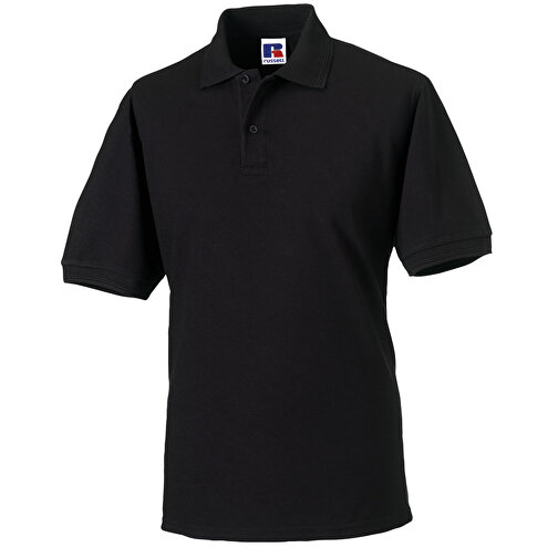 Strapazierfähiges Polo Aus Mischgewebe , Russell, schwarz, 65 % Polyester, 35 % Baumwolle, L, , Bild 1