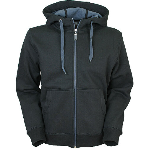 Men´s´ Doubleface Jacket , James Nicholson, schwarz / carbon, 55 % Polyester, 45 % Baumwolle, 2XL, , Bild 1