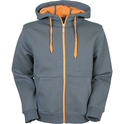 Men´s´ Doubleface Jacket , James Nicholson, carbon / orange, 55 % Polyester, 45 % Baumwolle, L, , Bild 1