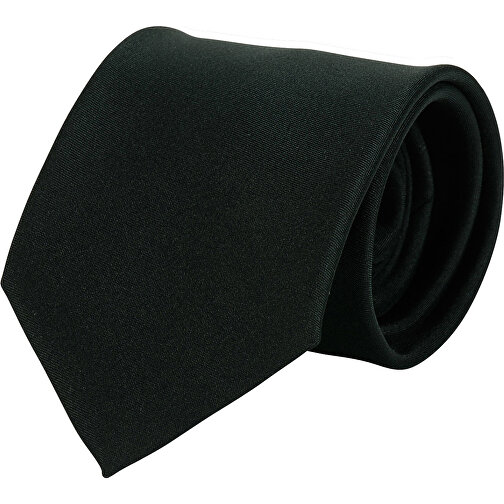 Krawatte, 100% Polyester Satin, Uni, Matt , schwarz, Polyester, matt, 148,00cm x 7,50cm (Länge x Breite), Bild 1