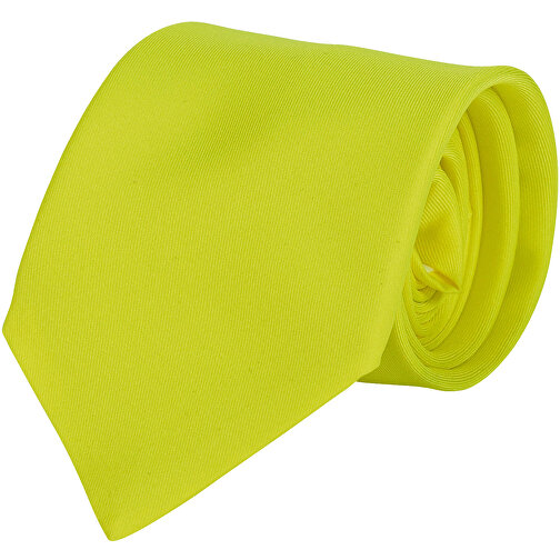 Krawatte, 100% Polyester Twill, Uni , gelb, Polyester Twill, 148,00cm x 7,50cm (Länge x Breite), Bild 1