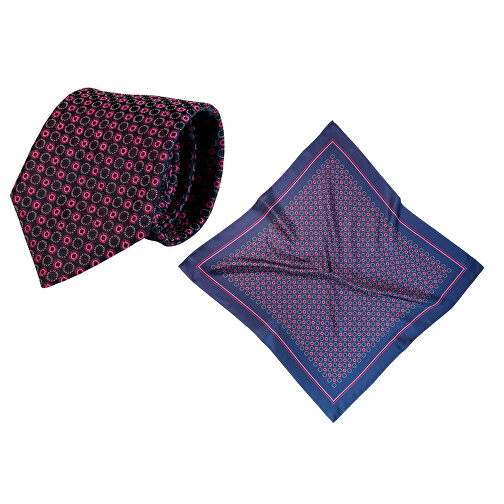 Set (cravate, pure soie, tissage jacquard + foulard, pure soie Sergé, ca. 53x53 cm), Image 1