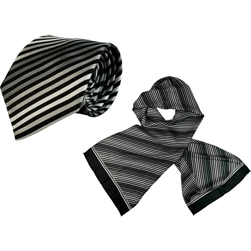 Set (cravatta + scialle, seta pura, Spigato, scialle ca. 35x160 cm), Immagine 1
