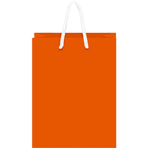 Laminierte Papiertasche, Groß , orange, Papier, 30,00cm x 40,00cm x 12,00cm (Länge x Höhe x Breite), Bild 4