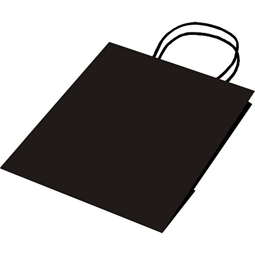 Große Papiertasche Im Eco Look 120g/m² , schwarz, Papier, 30,00cm x 40,00cm x 12,00cm (Länge x Höhe x Breite), Bild 3
