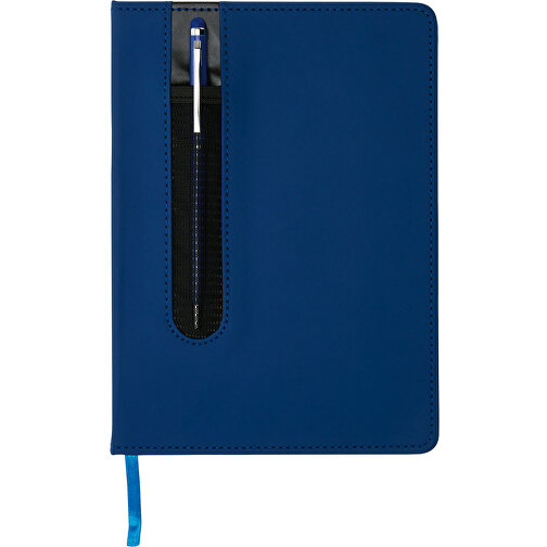 Basic Hardcover PU A5 Notizbuch Mit Stylus-Stift , navy blau, Papier, Edelstahl, 1,60cm x 145,00cm x 20,30cm (Länge x Höhe x Breite), Bild 4