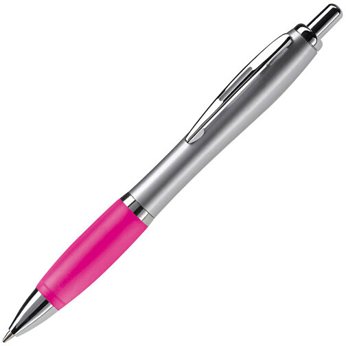 Kugelschreiber Hawaï Silver , silber / dunkel rosé, ABS & Metall, 14,00cm (Länge), Bild 2
