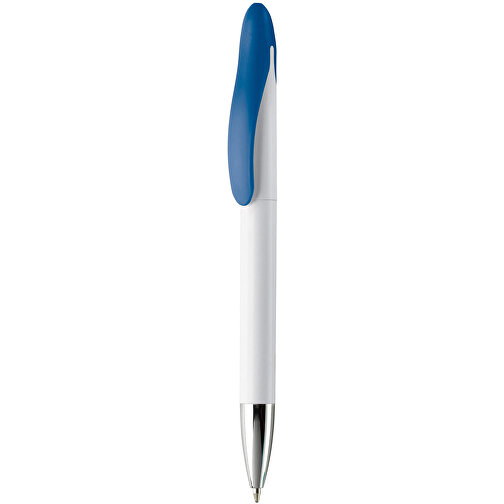 Kugelschreiber Speedy Metallspitze Twist , weiß / blau, ABS, 14,30cm (Länge), Bild 1