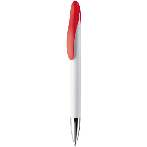 Kugelschreiber Speedy Metallspitze Twist , weiß / rot, ABS, 14,30cm (Länge), Bild 1